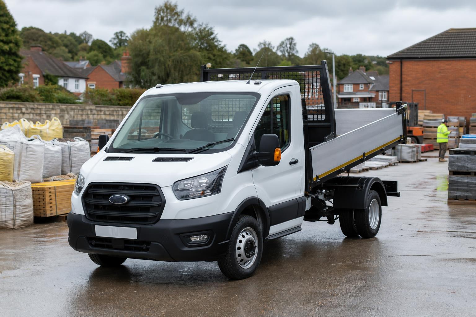 Tipper truck in a tidy trade yard setting in Stourbridge